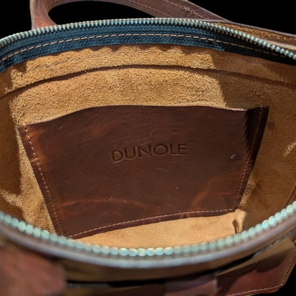 DUNOLE Brown Leather Tote & Coin Purse - Picture 7 of 9